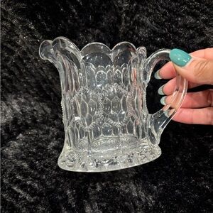 Antique Steiner  glass creamer chicken wire pattern